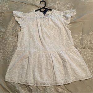 White Cap Sleeve Relaxed Peplum Crown and Ivy top